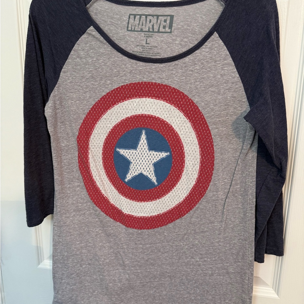 Marvel Captain America 3/4 Sleeve Shirt
